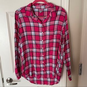 Aerie Pink Plaid Shirt